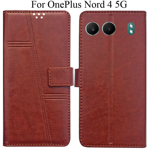 Brown_Premium_Flip_Cover_For_Oneplus_Nord_4_5G
