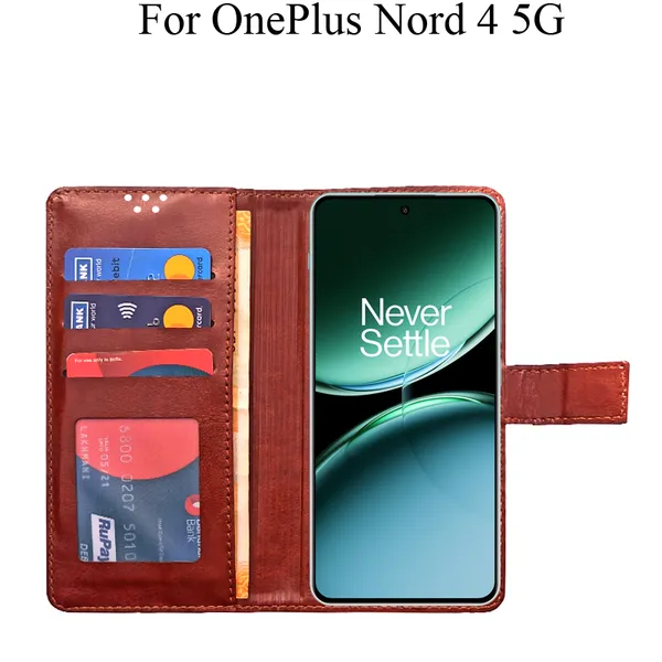 Brown_Premium_Flip_Cover_For_Oneplus_Nord_4_5G