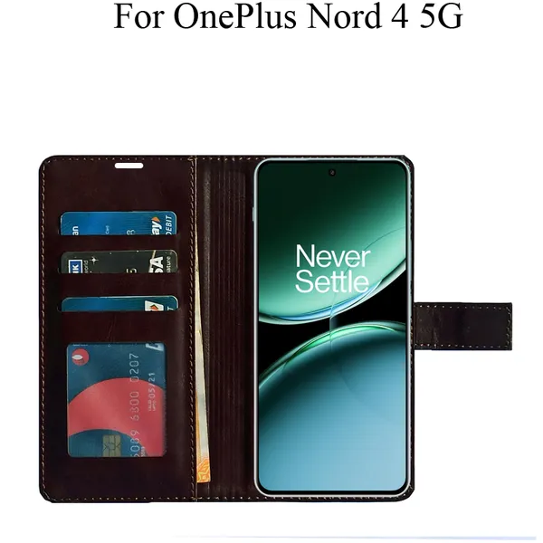 Brown_Premium_Flip_Cover_For_Oneplus_Nord_4_5G