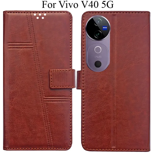 Brown_Premium_Flip_Cover_For_Vivo_V40_5G