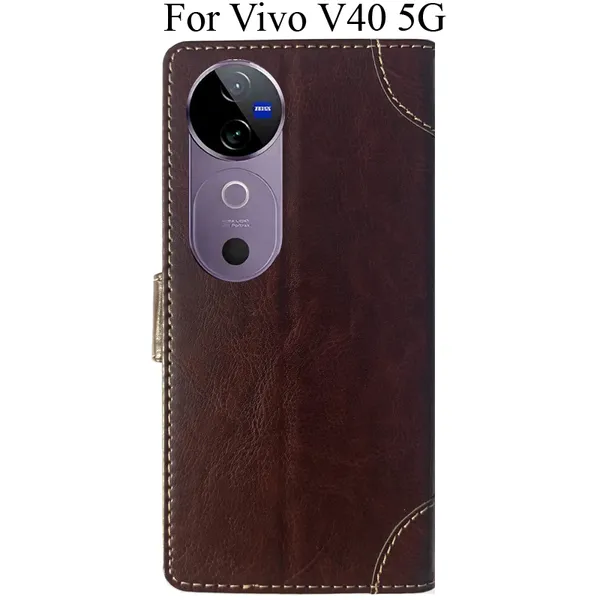 Beige_Premium_Flip_Cover_For_Vivo_V40_5G