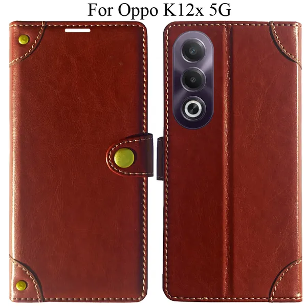Brown_Premium_Flip_Cover_For_Oppo_K12X_5G