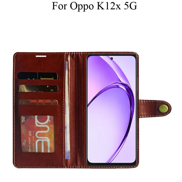 Brown_Premium_Flip_Cover_For_Oppo_K12X_5G
