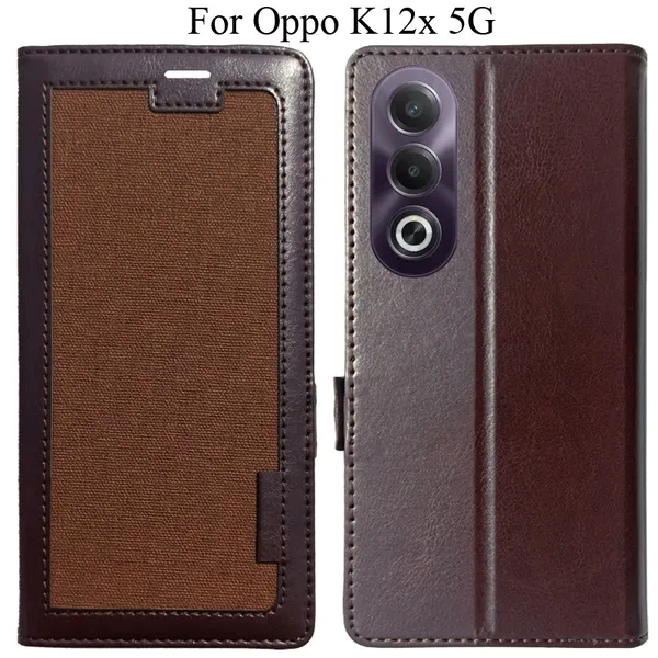 Brown_Premium_Flip_Cover_For_Oppo_K12X_5G