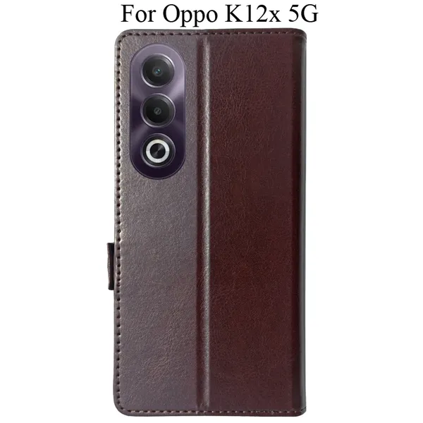 Brown_Premium_Flip_Cover_For_Oppo_K12X_5G