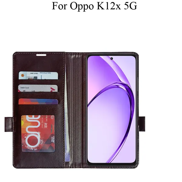 Brown_Premium_Flip_Cover_For_Oppo_K12X_5G
