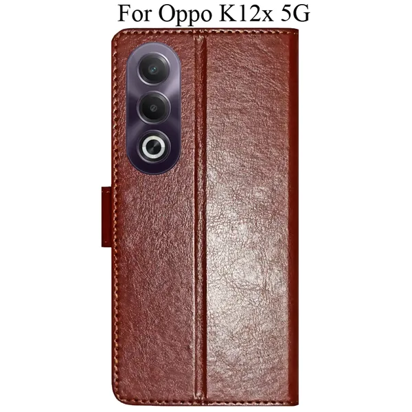 Brown_Premium_Flip_Cover_For_Oppo_K12X_5G