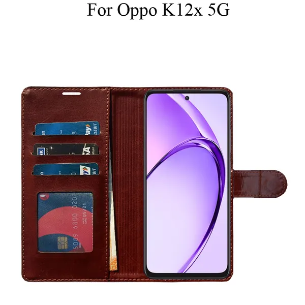 Brown_Premium_Flip_Cover_For_Oppo_K12X_5G