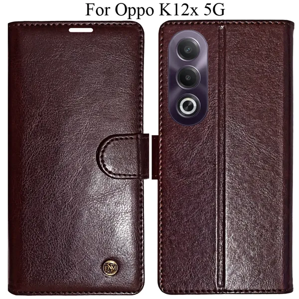 Beige_Premium_Flip_Cover_For_Oppo_K12X_5G