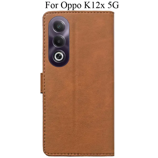 Brown_Premium_Flip_Cover_For_Oppo_K12X_5G