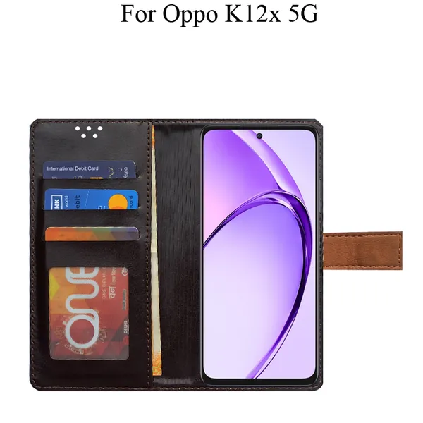 Brown_Premium_Flip_Cover_For_Oppo_K12X_5G