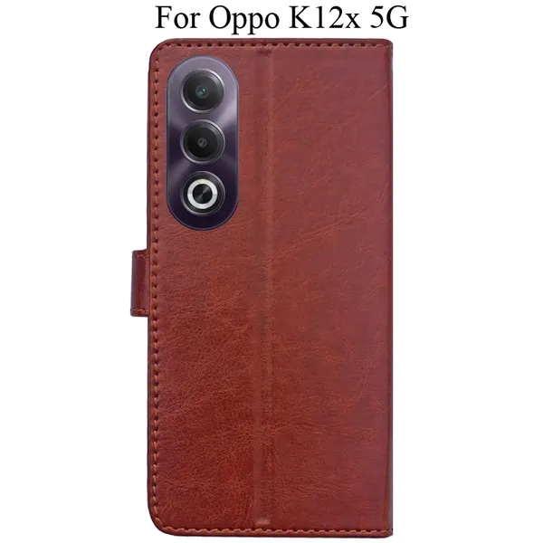 Brown_Premium_Flip_Cover_For_Oppo_K12X_5G