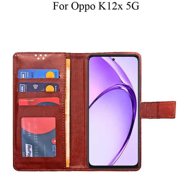 Brown_Premium_Flip_Cover_For_Oppo_K12X_5G