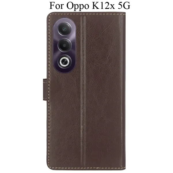 Brown_Premium_Flip_Cover_For_Oppo_K12X_5G