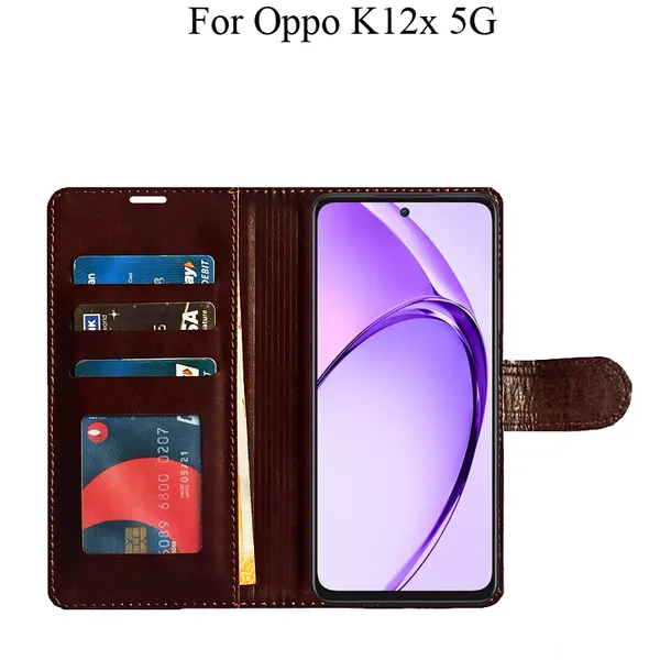 Brown_Premium_Flip_Cover_For_Oppo_K12X_5G