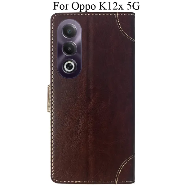 Beige_Premium_Flip_Cover_For_Oppo_K12X_5G