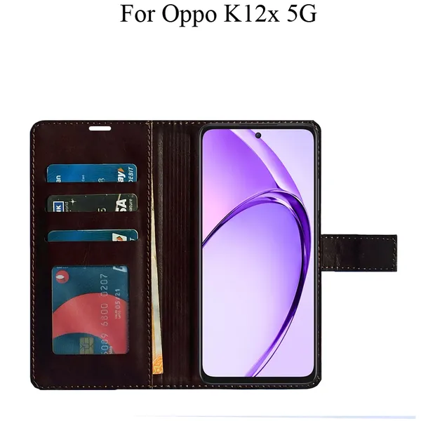 Brown_Premium_Flip_Cover_For_Oppo_K12X_5G