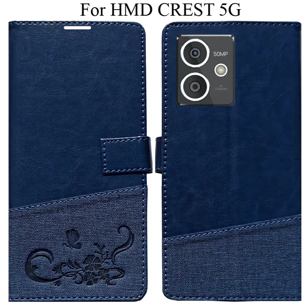 Blue_Premium_Flip_Cover_For_Hmd_Crest_5G