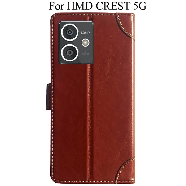 Brown_Premium_Flip_Cover_For_Hmd_Crest_5G