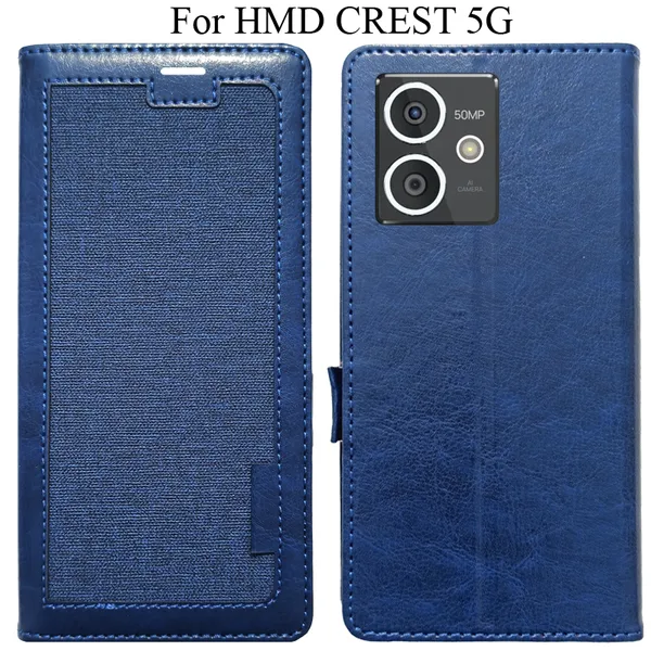 Blue_Premium_Flip_Cover_For_Hmd_Crest_5G