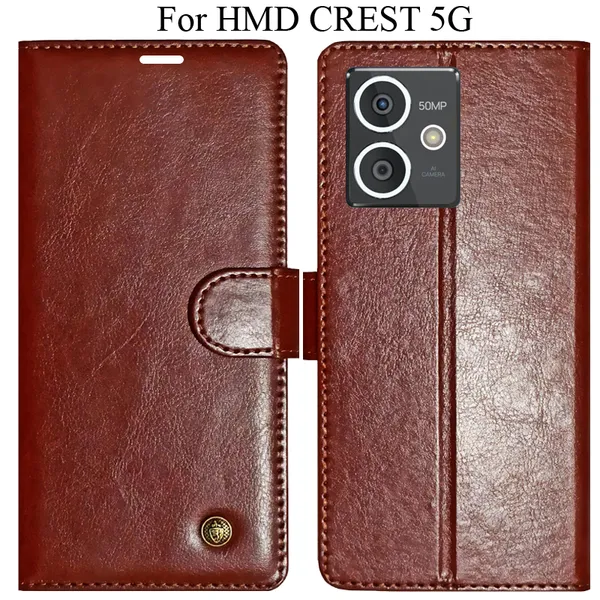 Brown_Premium_Flip_Cover_For_Hmd_Crest_5G
