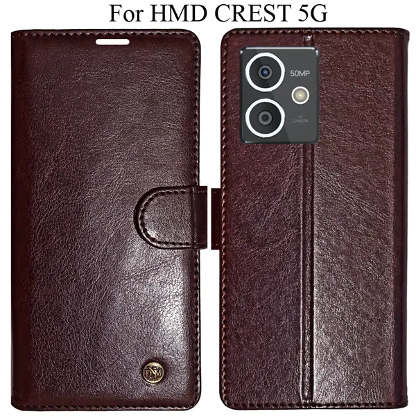Beige_Premium_Flip_Cover_For_Hmd_Crest_5G
