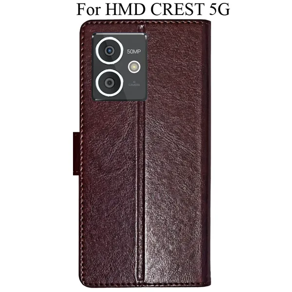 Beige_Premium_Flip_Cover_For_Hmd_Crest_5G