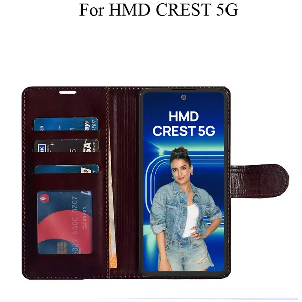 Beige_Premium_Flip_Cover_For_Hmd_Crest_5G