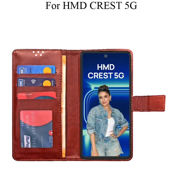Brown_Premium_Flip_Cover_For_Hmd_Crest_5G