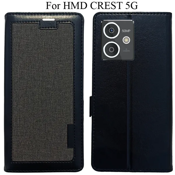 Black_Premium_Flip_Cover_For_Hmd_Crest_5G