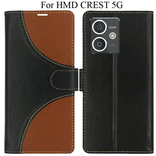 Black_Premium_Flip_Cover_For_Hmd_Crest_5G