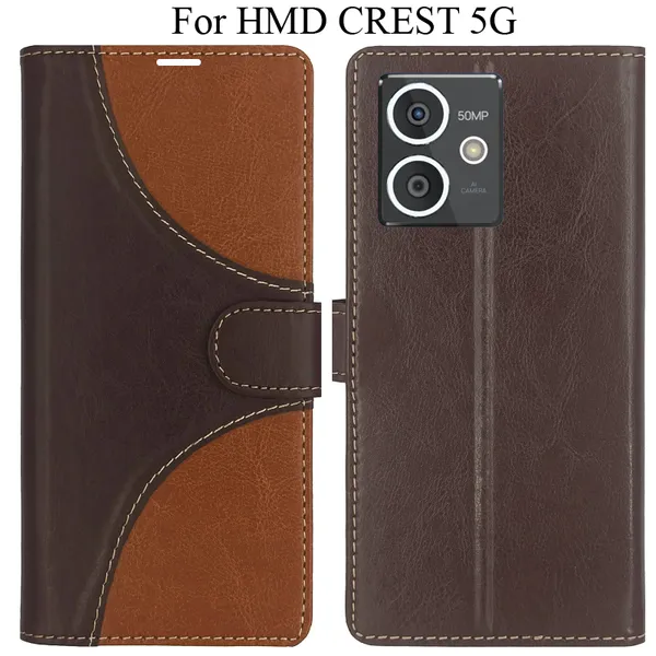 Brown_Premium_Flip_Cover_For_Hmd_Crest_5G