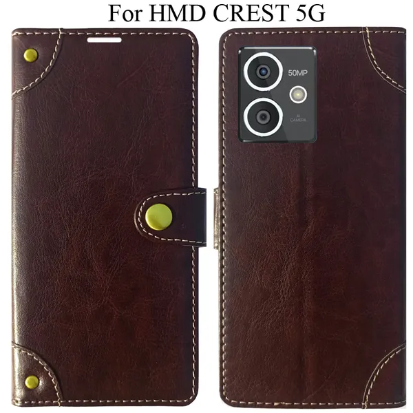 Beige_Premium_Flip_Cover_For_Hmd_Crest_5G