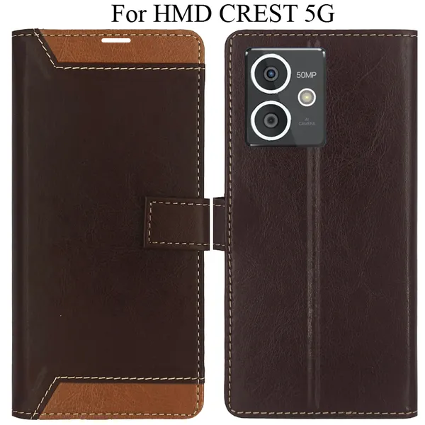 Brown_Premium_Flip_Cover_For_Hmd_Crest_5G