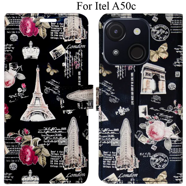 Black_Premium_Flip_Cover_For_Itel_A50C