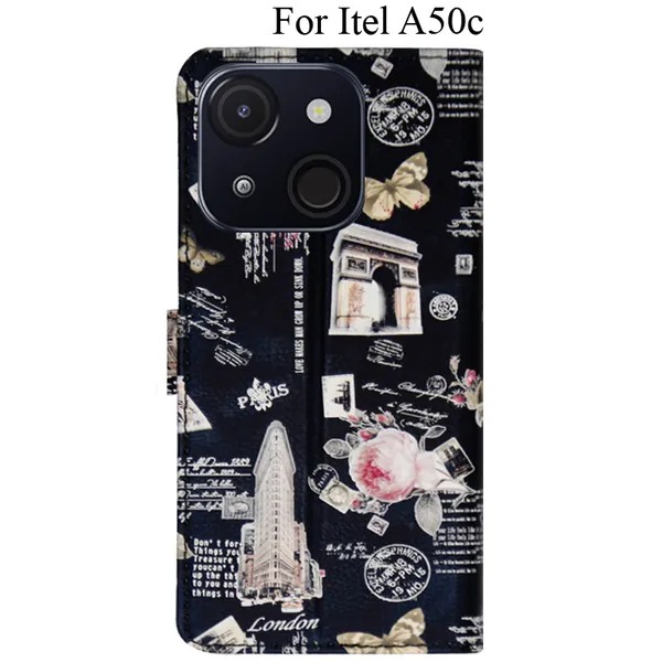 Black_Premium_Flip_Cover_For_Itel_A50C