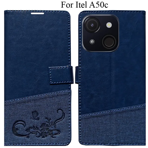 Blue_Premium_Flip_Cover_For_Itel_A50C