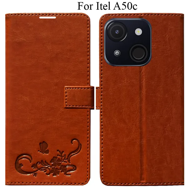 Orange_Premium_Flip_Cover_For_Itel_A50C