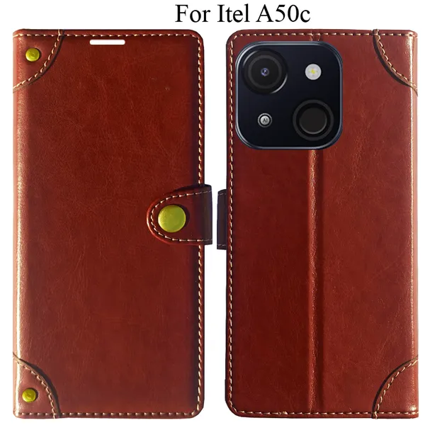 Brown_Premium_Flip_Cover_For_Itel_A50C
