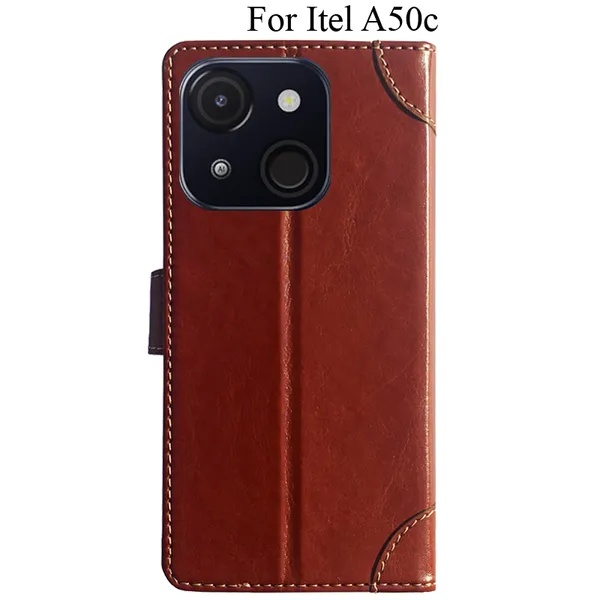 Brown_Premium_Flip_Cover_For_Itel_A50C