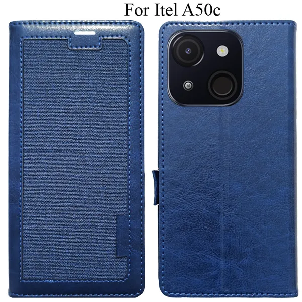 Blue_Premium_Flip_Cover_For_Itel_A50C
