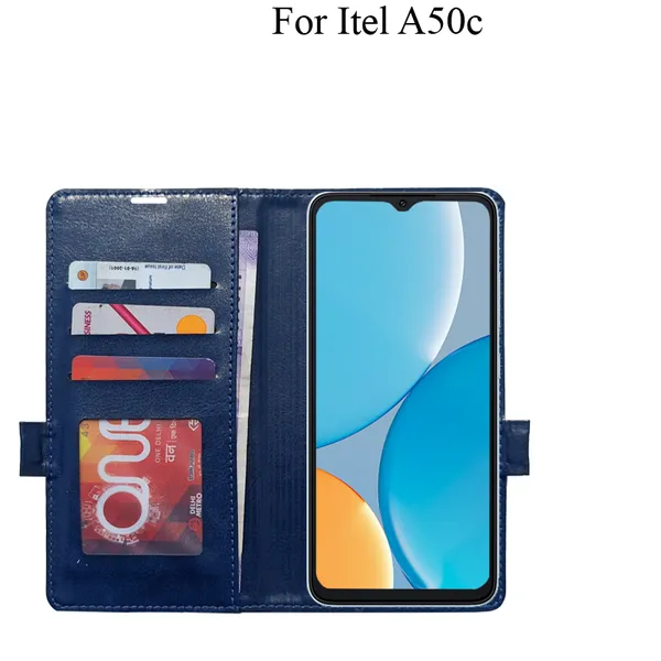 Blue_Premium_Flip_Cover_For_Itel_A50C