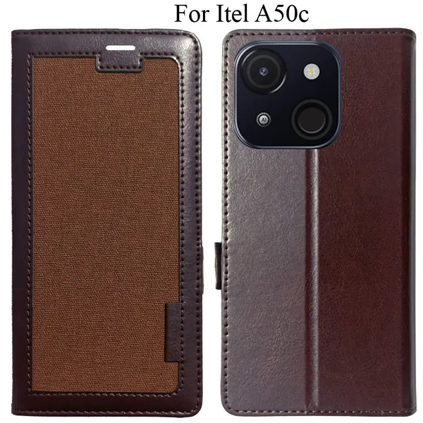 Brown_Premium_Flip_Cover_For_Itel_A50C