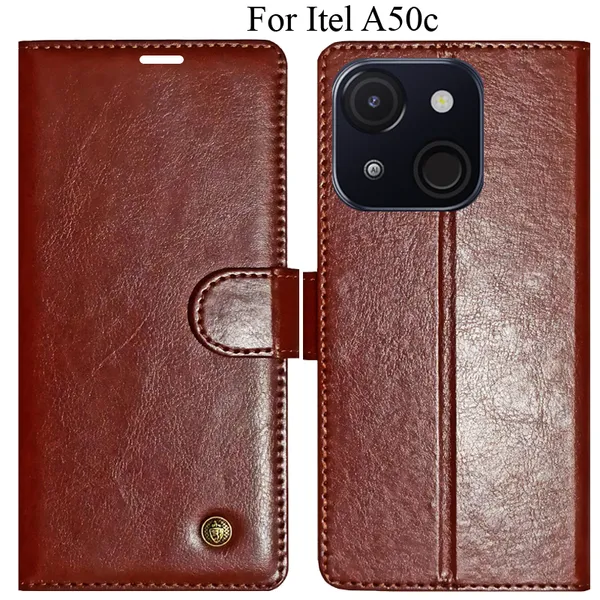 Brown_Premium_Flip_Cover_For_Itel_A50C