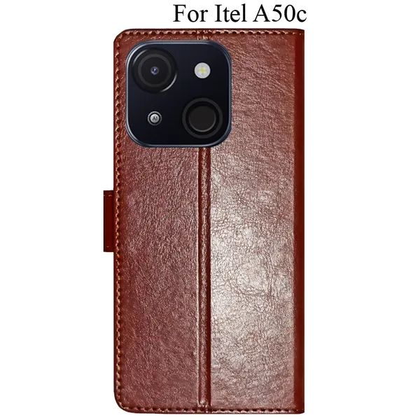 Brown_Premium_Flip_Cover_For_Itel_A50C