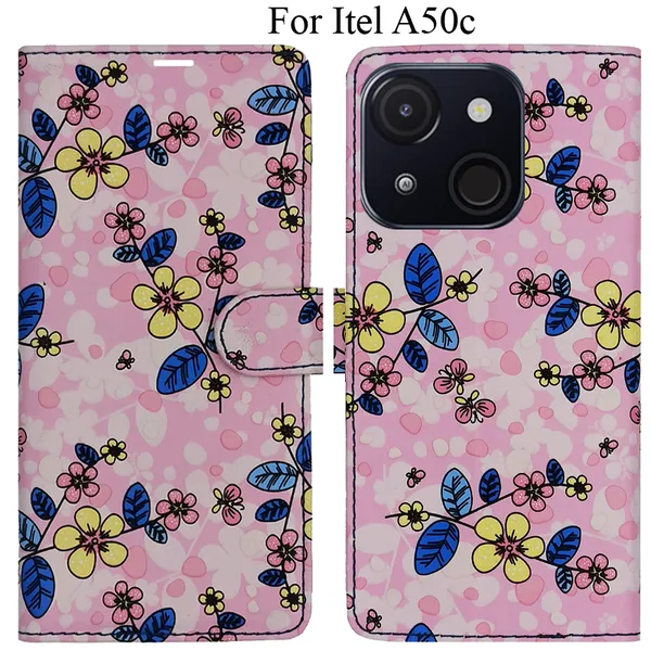 Pink_Premium_Flip_Cover_For_Itel_A50C