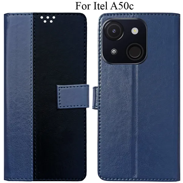 Black_Premium_Flip_Cover_For_Itel_A50C