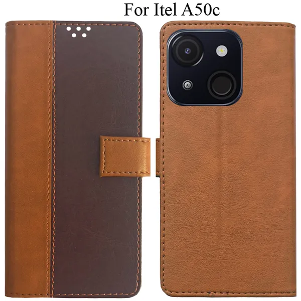 Brown_Premium_Flip_Cover_For_Itel_A50C