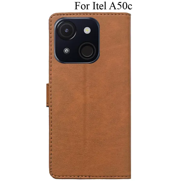 Brown_Premium_Flip_Cover_For_Itel_A50C