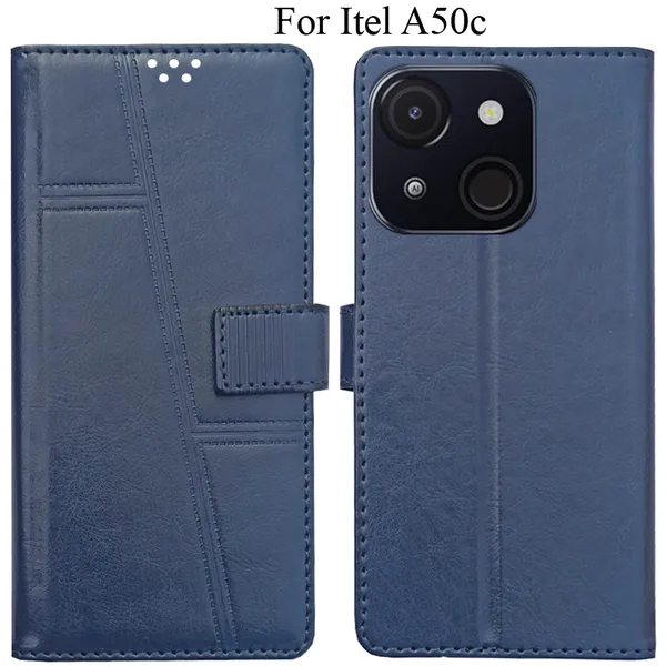 Blue_Premium_Flip_Cover_For_Itel_A50C